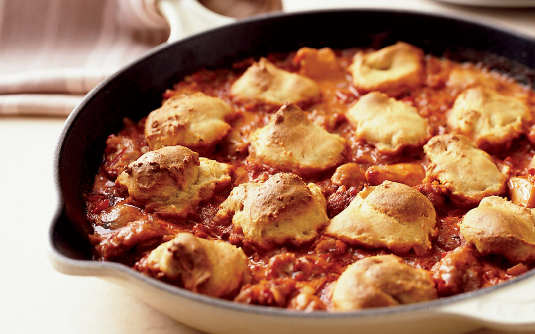 Chicken Goulash with Biscuit Dumplings