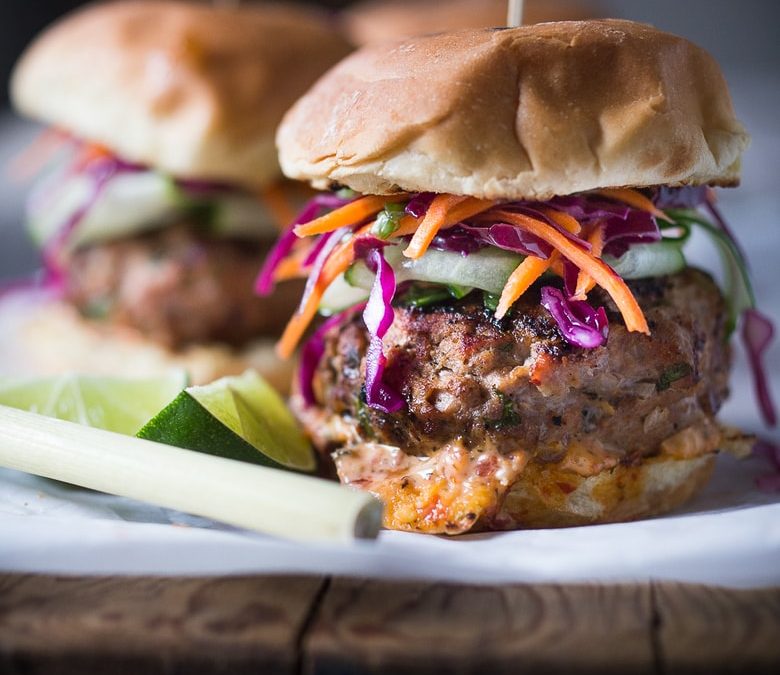 Thai Turkey Burgers with Slaw