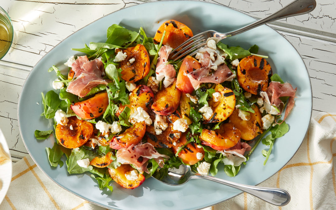 Grilled Peach Salad with Prosciutto