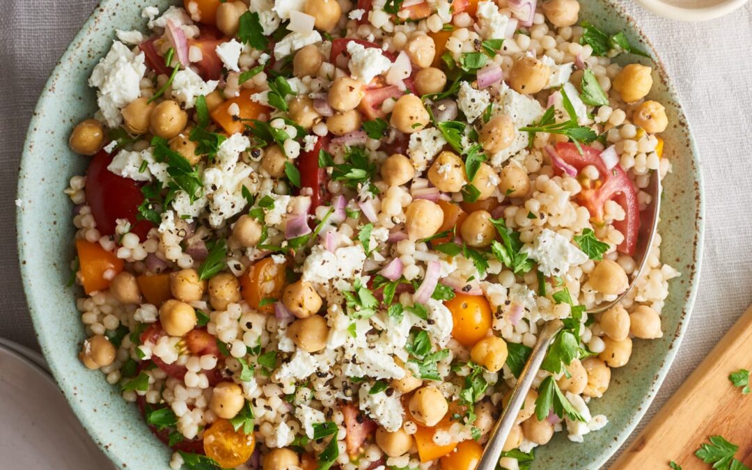 Couscous and Chickpea Salad with Basil Vinaigrette