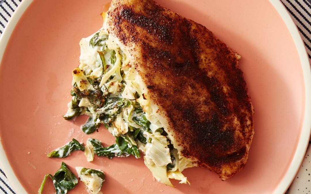 Air Fryer Spinach & Artichoke Stuffed Chicken Breast