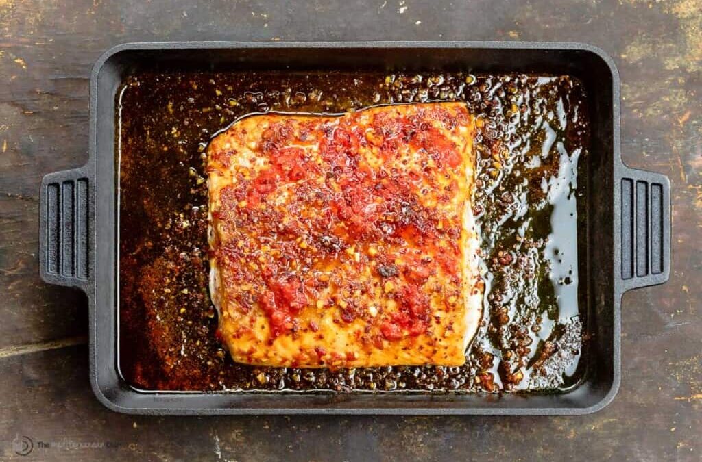 Spicy Harissa Baked Salmon